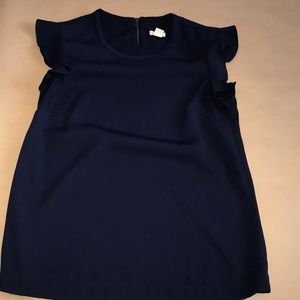 J crew blouse with ruffle detail at sleeve